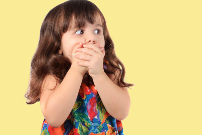 Astonished young girl